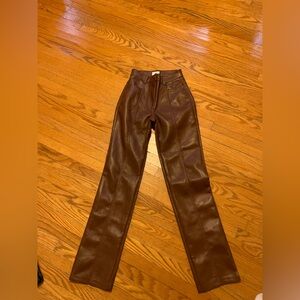 Aritzia Brown Leather Pants